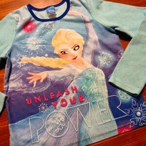 ELSA PAJAMA TOP - Girls Lg // Disney Frozen Shirt Tee Kids Power Tee Comfy Warm